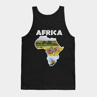 African Wildlife Continent Collage Tank Top